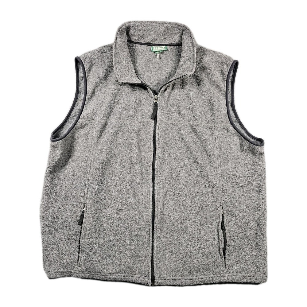 Vintage L.L. Bean Polartec Classic Fleece Vest Mens 2XL Gray Full Zip Jacket